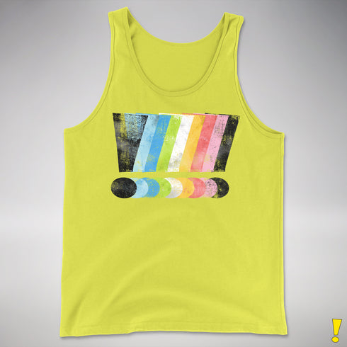 Queer Pride Grunge Exclamation Points Premium Tank Top - Neon Yellow
